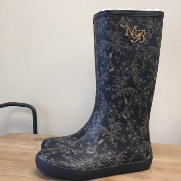 MoovBoot Vintage Orient Tall Rubber/Sheepskin Boot - Picture 2 of 6